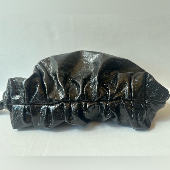 NWT! Rebecca Minkoff Elegant Black Metallic Ruched Clutch Bag